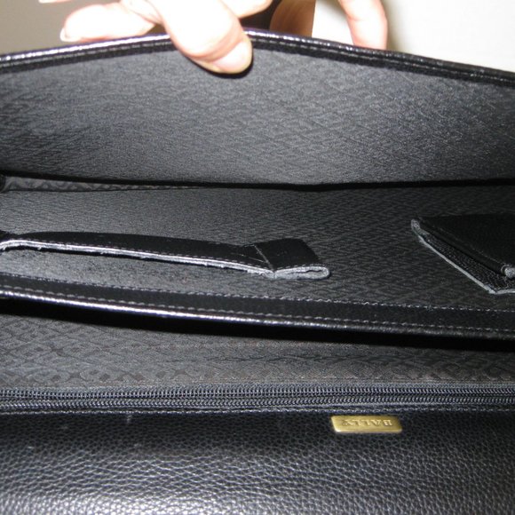 *Authentic* Bally Bags l Men's Classic Briefcase Genuine Leather Pebbled Black - Picture 10 of 16